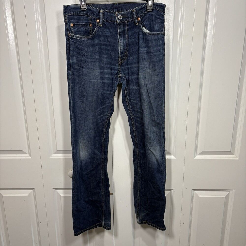 Levi's 559 Jeans Mens 33x32 Relaxed Straight Fit Blue Denim Distressed Wash